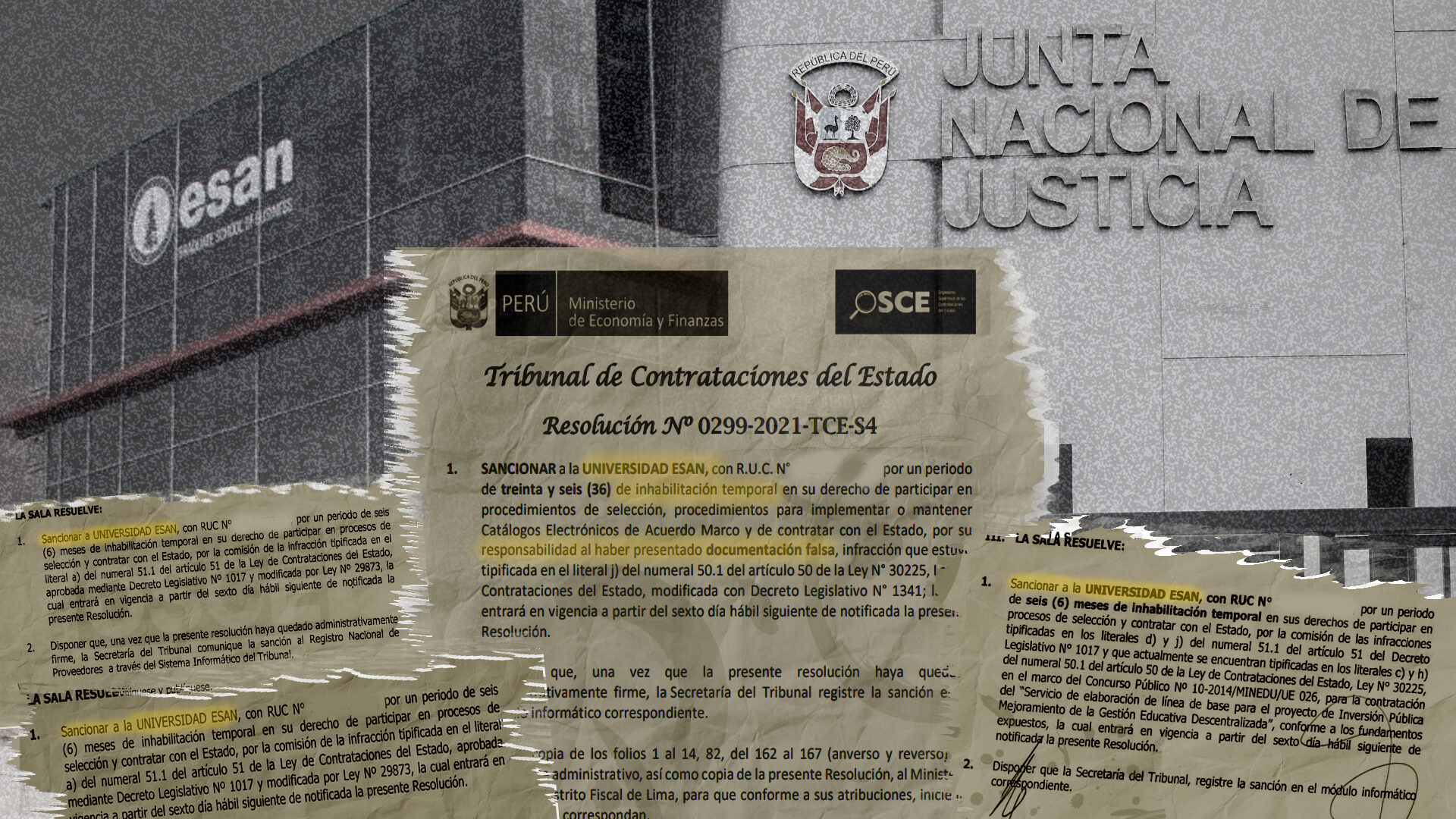 FALSO. El Tribunal de Contrataciones del Estado inhabilitó a la ESAN por haber presentado un documento falso en una oferta pública.