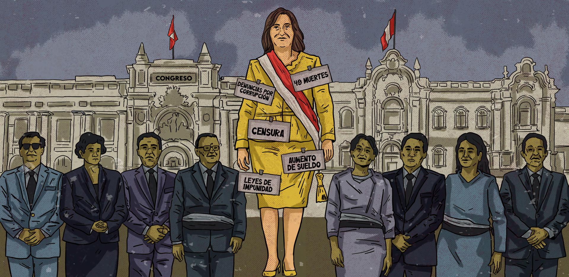 IMPUNIDAD. La alianza Dina Boluarte-Congreso ha promovido leyes que favorecen a procesados por graves violaciones a los derechos humanos. 