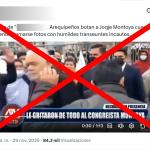 Falso: Video de congresista Jorge Montoya acosado por manifestantes no es actual y no sucedió en Arequipa 