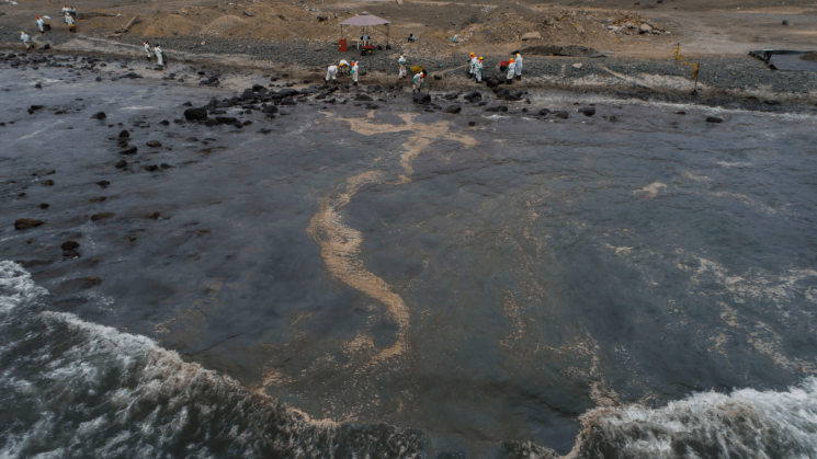 CONTAMINACIÓN. La catástrofe ambiental ocasionada por el derrame de petróleo en el mar de Perú ocurrió el 15 de enero de 2022.