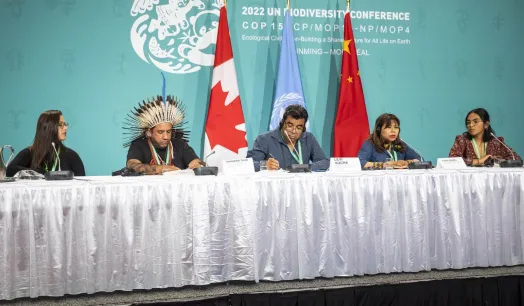 HITO. Pueblos indígenas en la COP15 (Montreal), en la que lograron el reconocimiento de sus territorios y conocimientos ancestrales en siete de las 23 metas acordadas.  