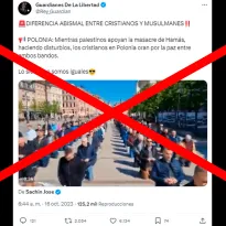 Falso: Video en el que cristianos polacos supuestamente rezan por la paz entre Hamás e Israel no es actual