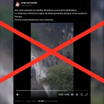 Video compartido como actual por Jorge del Castillo sobre ataque en Venezuela en realidad es de hace 7 años