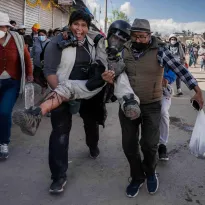 BOLUARTE. Las fuerzas del orden han incrementado la represión contra los periodistas en protestas.