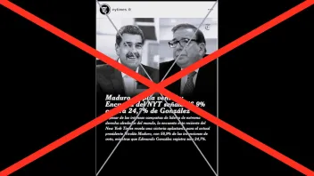 Es falso que The New York Times realizó encuesta que da triunfo presidencial a Nicolás Maduro con 56,9%.