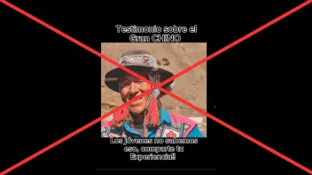 se trata de una foto de un comunero de Cusco ―disponible en un banco de fotos en internet― que fue convertida en video utilizando IA. 