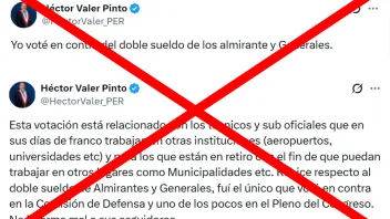 Es falso el dato del congresista Valer sobre que votó en contra de aprobar el doble sueldo de parlamentarios pensionistas