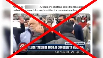 Falso: Video de congresista Jorge Montoya acosado por manifestantes no es actual y no sucedió en Arequipa 